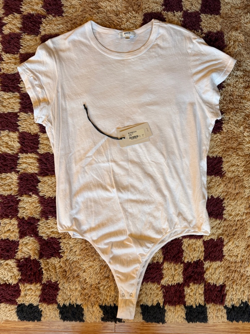 Agolde Irina Bodysuit, White sz XL